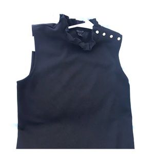 Ann Taylor sleeveless blouse with pearl detail